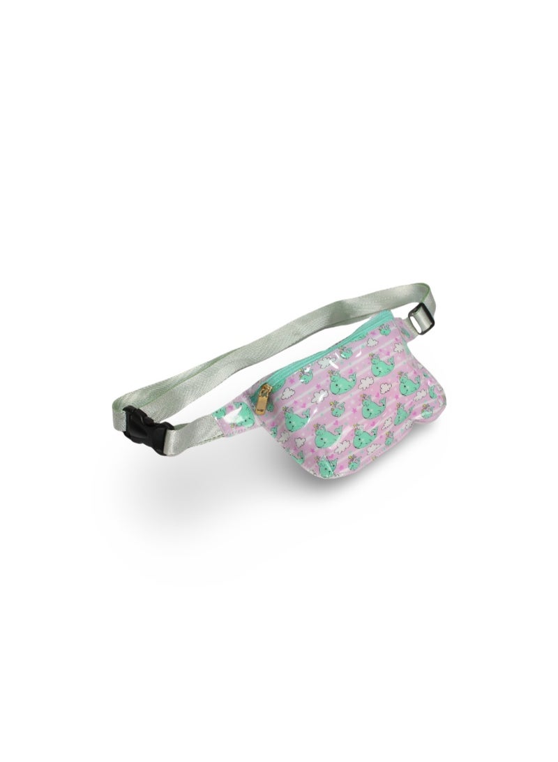 Girls Waist Bag – Mint with Dolphin Design - Image 1